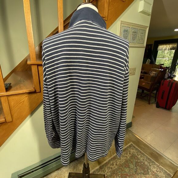 Nautica Men's Size XXL Blue White Striped Long Sleeve Henley Top Nautical Preppy - Picture 5 of 8